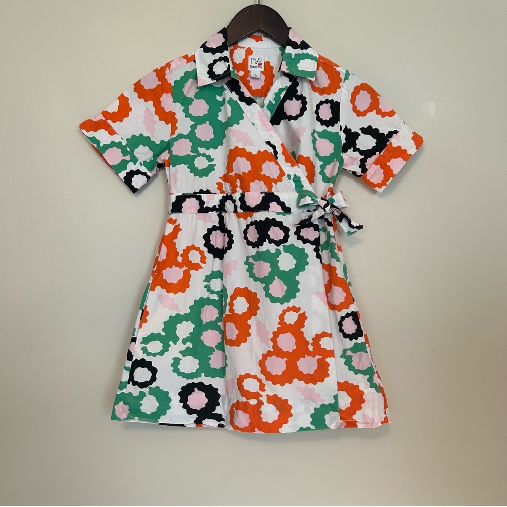 4/$25 DVF for Gap Kids Diane Von Furstennerg floral abstract wrap dress